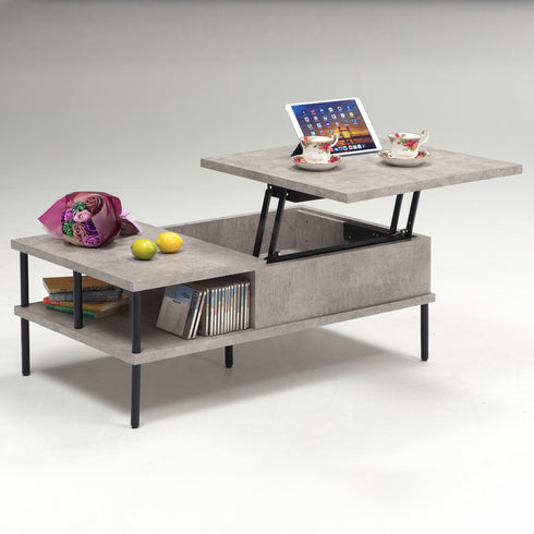 昇降式の天板の下にはA4ノートが4冊入る収納スペースが完備されており、デスク周りをすっきりと整理整頓できます。