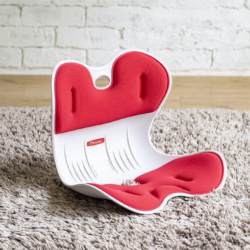 【未来の姿勢は、今の習慣から】
猫背や反り腰が気になるお子様のために、座るだけで自然と骨盤を立たせ、美しいS字カーブを描く背骨へと導くサポートチェアです。