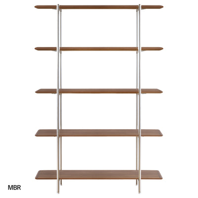 【静寂と知性を満たす、大人の書斎】
深みのあるウォールナットの美しい木目が、クールなステンレスと見事に融合し、ただ物を収めるのではない、知的な雰囲気に満ちた上質な空間を創り出します。