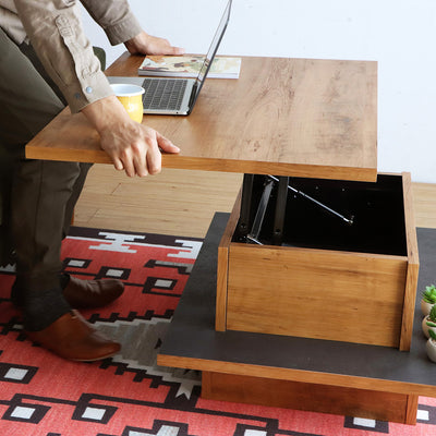 アダムロ リフトアップテーブル(W900×D650×H380-585)