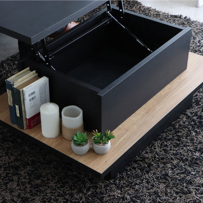 天板下には収納スペースを備えているためノートパソコンやリモコン、雑誌や本などを収納できます。