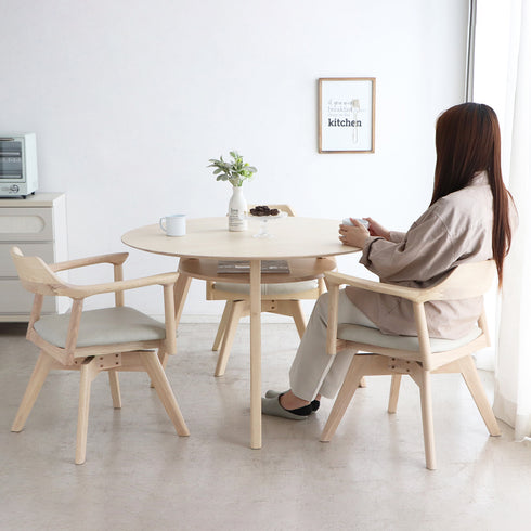 シロカ 110円形ダイニングテーブル(W1100×D1100×H720)