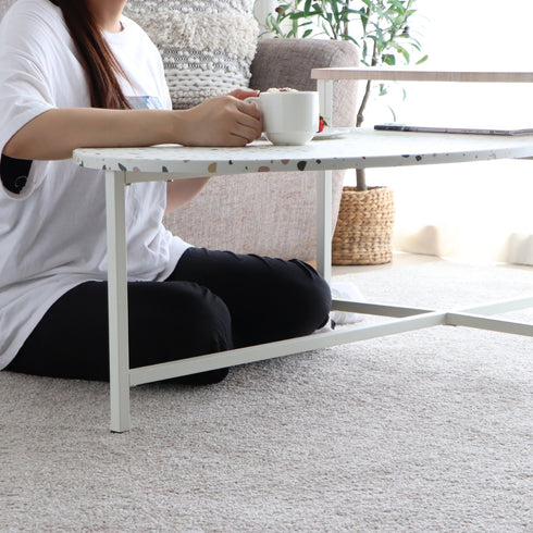 テラーゾ 円形リビングテーブル(W1220×D600×H520)