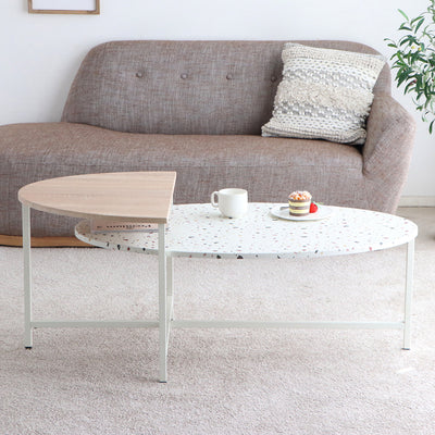 流行りのテラゾー柄が目を惹く「テラーゾシリーズ」のサイドテーブル。