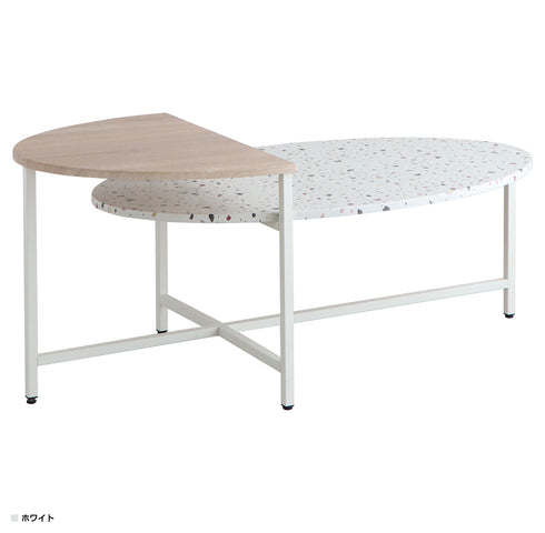 テラーゾ 円形リビングテーブル(W1220×D600×H520)