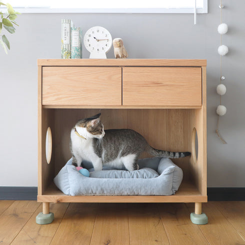 オープンなデザインなので外から猫を見守ることができ、飼い主さんにも嬉しい設計です。