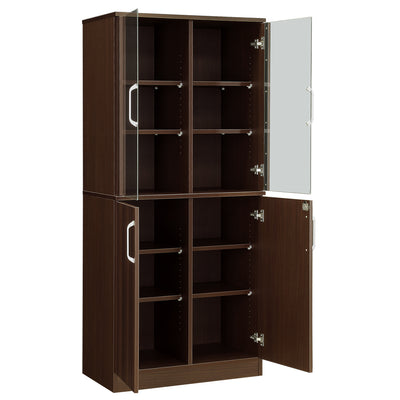 【見せると隠す、大容量収納】
上段は見せる収納、下段は隠す収納として使い分けられる大容量のスペースが、書斎のあらゆるものを美しく整理整頓します。