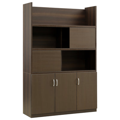 狭いスペースでも開け閉めしやすいスライド扉により、棚の中身を隠す収納ができる、スライド扉付き書庫です。