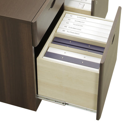 下段の引出しは、A4サイズ対応の収納幅になっておりますので、ファイルや書類などの収納に便利です。