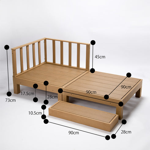 ウッドデッキ 4点セット(W1800×D900×H730)