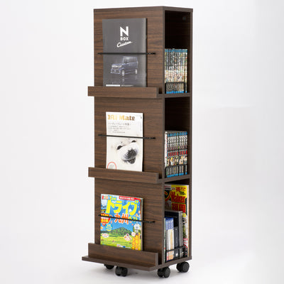 側面部にはパンフレットや雑誌などを立てかけることができ、ボックス部のオープンスペースにはコミック本やDVDなどを収納できます。