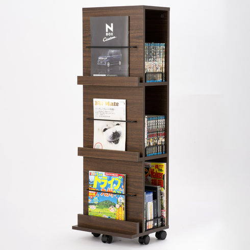 側面部にはパンフレットや雑誌などを立てかけることができ、ボックス部のオープンスペースにはコミック本やDVDなどを収納できます。