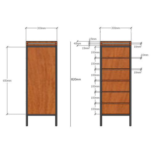 アイアンチーク スリッパラック(W300×D300×H820)