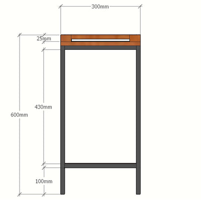 アイアンチーク 花台(W300×D300×H600)