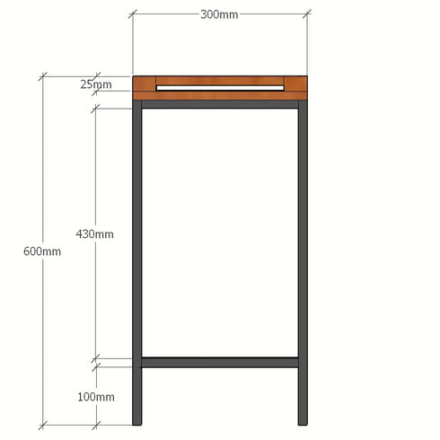 アイアンチーク 花台(W300×D300×H600)