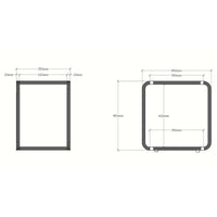 【サイズ図:最適なサイズ設計】幅450mm、奥行350mm、高さ450mmのコンパクト設計で、様々な場所で活躍する使いやすいサイズです。