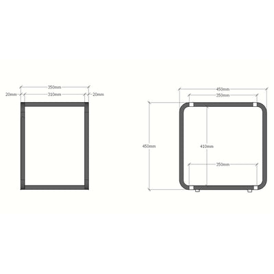 アイアンチーク ボックスシェルフ(W450×D350×H450)