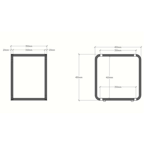 アイアンチーク ボックスシェルフ(W450×D350×H450)
