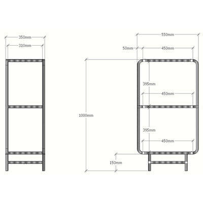 アイアンチーク 飾り棚(W550×D350×H1000)