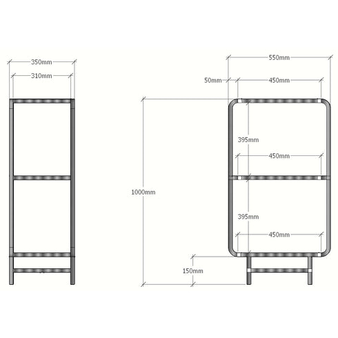 アイアンチーク 飾り棚(W550×D350×H1000)