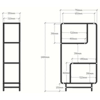 【サイズ図:一目でわかる設計図】正確な寸法表記で、お部屋への設置イメージをより具体的にご確認いただけます。