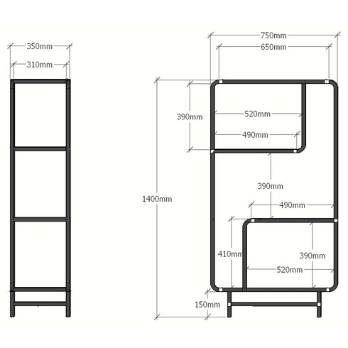 アイアンチーク 飾り棚(W750×D350×H1400)