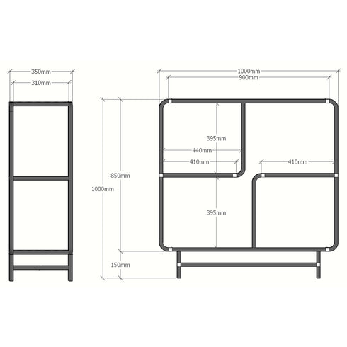 アイアンチーク 飾り棚(W1000×D350×H1000)