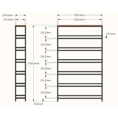 アイアンチーク コミックラック ハイタイプ(W850×D200×H1430)