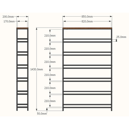 アイアンチーク コミックラック ハイタイプ(W850×D200×H1430)