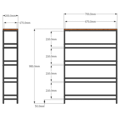アイアンチーク コミックラック ロータイプ(W700×D200×H980)