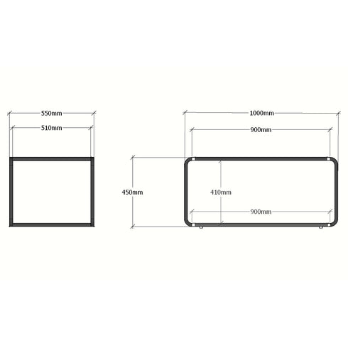 アイアンチーク コーヒーテーブル(W1000×D550×H450)