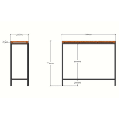アイアンチーク コンソール(W900×D300×H750)