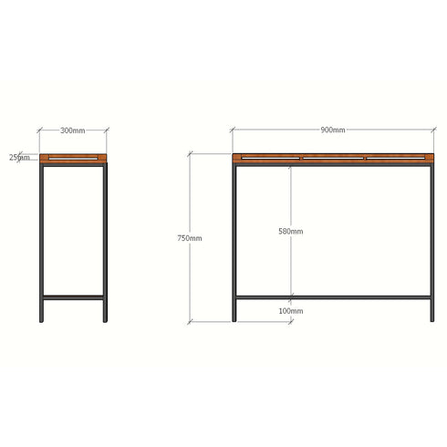 アイアンチーク コンソール(W900×D300×H750)