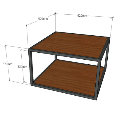 アイアンチーク コーヒーテーブル(W620×D620×H380)