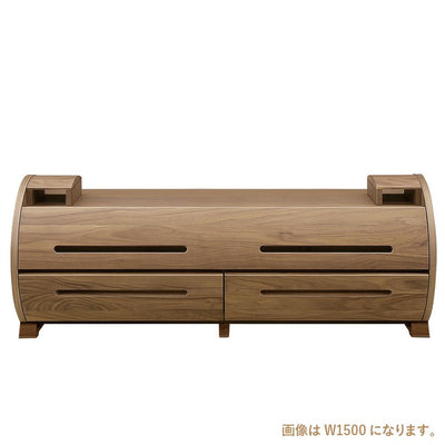 【円が描く、唯一無二の存在感】
円柱をモチーフにした大胆な曲線美は、見る角度によって様々な表情を生み出し、単なるテレビ台としてだけでなく、お部屋の主役として空間を豊かに彩ります。