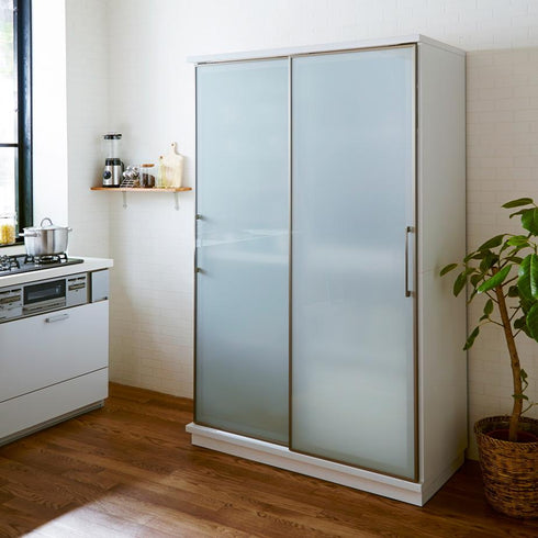 アリス 122OP 両ガラス型スライド食器棚(W1220×D550×H1945)