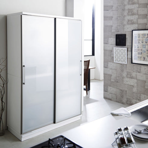 アリス 122OP 両ガラス型スライド食器棚(W1220×D550×H1945)