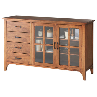 【見せる収納と隠す収納】
お気に入りの雑貨はガラス扉の向こうへ、細々したものは4段の引き出しへ、見せると隠すを両立させながら美しく整理整頓できます。