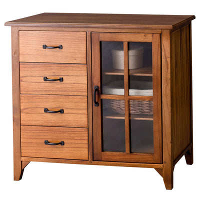 【安心の強化ガラス採用】
ガラス扉には、万が一の衝撃にも配慮した3mm厚の強化ガラスを使用しているため、大切な食器や雑貨を安心して飾りながら収納できます。