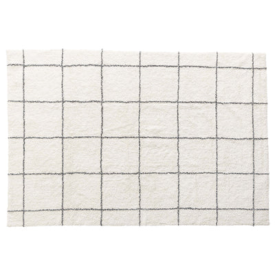 コットンならではのふわっとした手触りが気持ちいいモノトーンラグです。