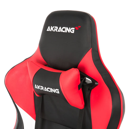 【細部に宿るAKRacingの誇り】
ブランドロゴが輝くヘッドレストとランバーサポートは、高反発のウレタンフォームが首と腰を優しく支え、長時間の集中からくる身体への負担を忘れさせてくれます。