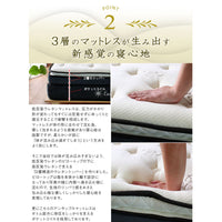 【3層が織りなす究極の寝心地】低反発ウレタンとポケットコイルの絶妙な組み合わせが、体圧分散とフィット感を実現します。