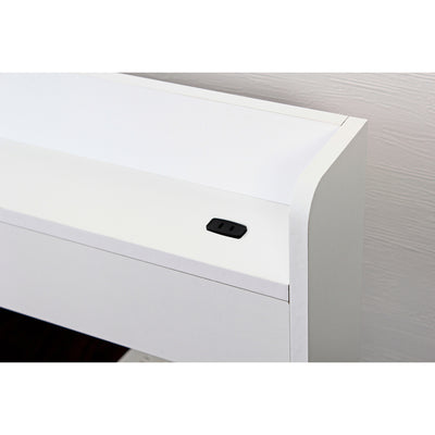 棚上部の左右に1口コンセントがあり、スマホやタブレットの充電、ランプの電源としても使用可能です。