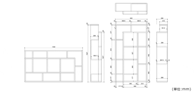 オープンシェルフ ハイタイプ(W850×D290×H1550)