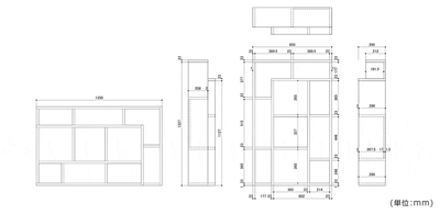 オープンシェルフ ロータイプ(W850×D290×H1350)