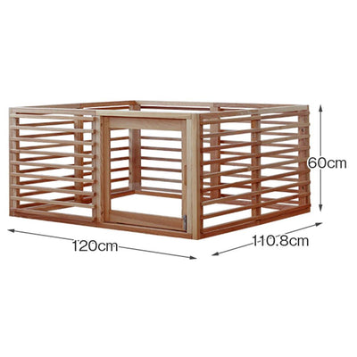 【ゆったり過ごせる、広々サイズ】
幅120cm、奥行き約111cmの広々とした空間は、愛犬がリラックスして過ごすのに十分なゆとりを確保しています。