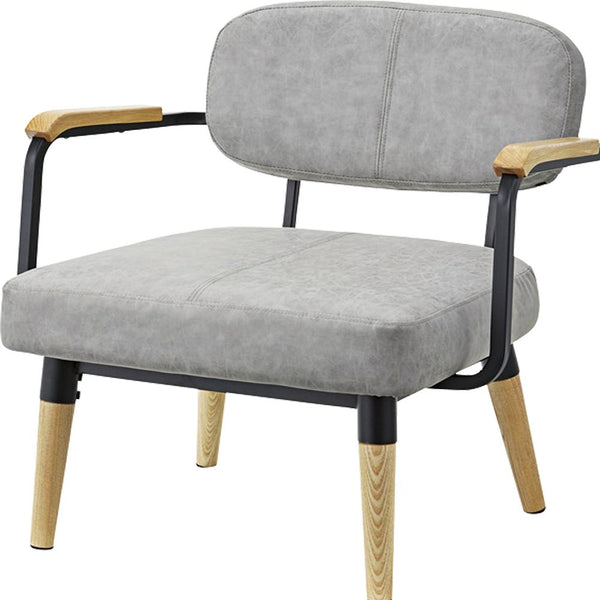 【ヴィンテージ風で上質なソフトレザー】ヴィンテージ風で、上質なグレーのソフトレザーが魅力的な「ロイス」の1人掛けソファです。