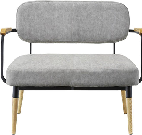 【ヴィンテージ風で上質なソフトレザー】ヴィンテージ風で、上質なグレーのソフトレザーが魅力的な「ロイス」の2人掛けソファです。