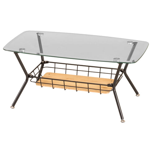 ビーワイケージ ガラステーブル(W900×D500×H400)