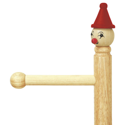 ポールの先端には球パーツが付いており、カバンや帽子などが落下しにくく、顔や体に先端が当たってもケガをしにくい設計になっています。